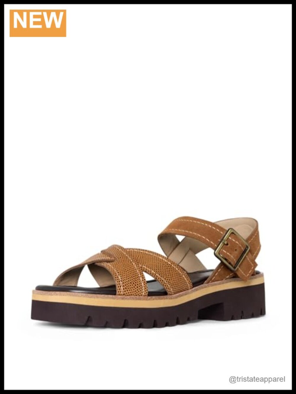 Women's Pyper Platform Slingback Sandals Square Toe Lug Sole Leather